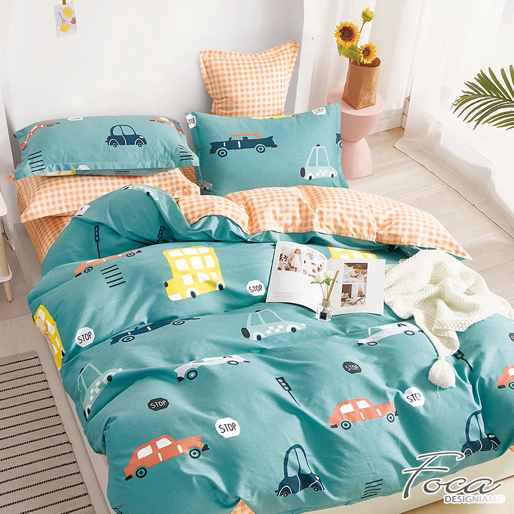 【FOCA】Los Angeles Time | 100% combed cotton bed sheet and pillowcase set - single, , large