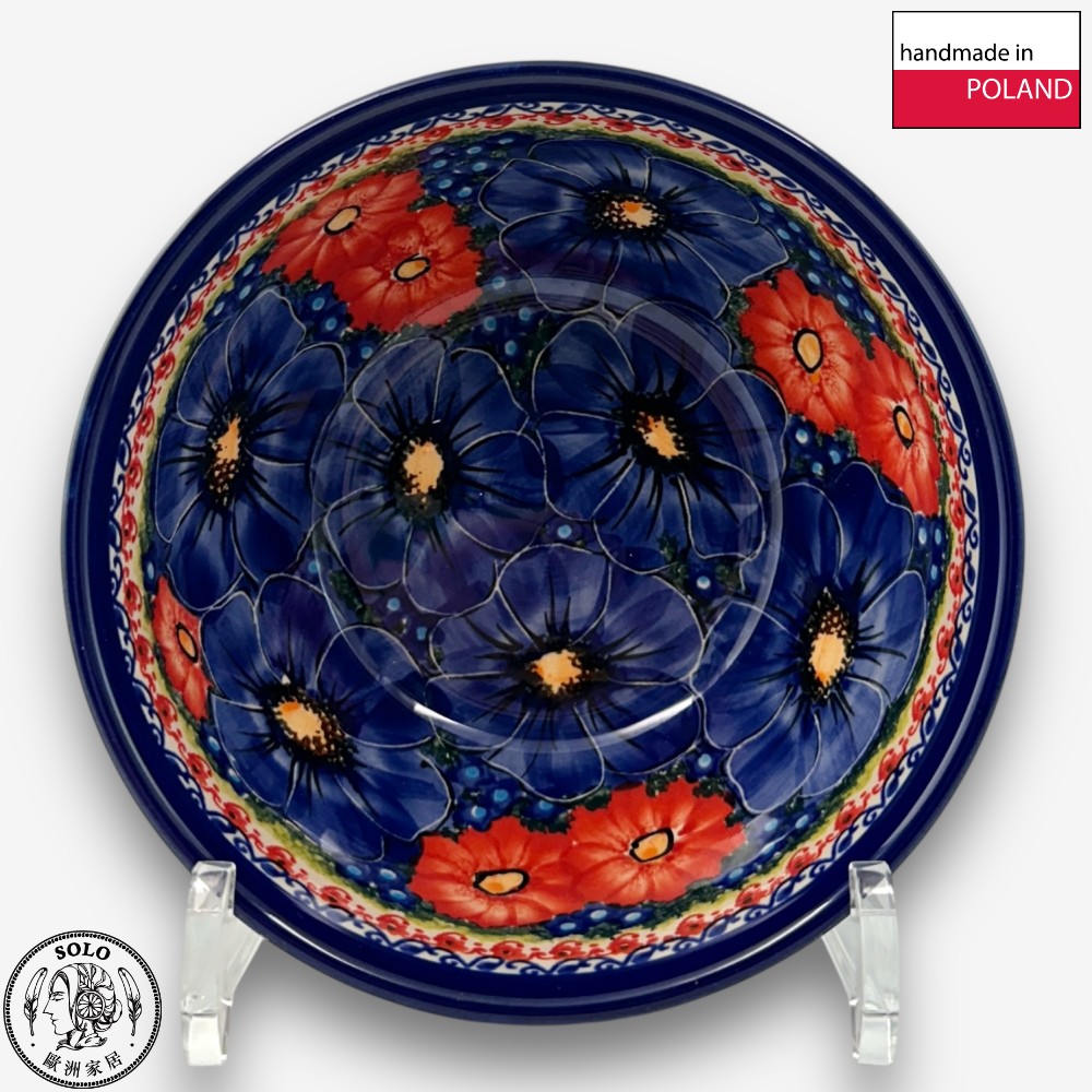 【SOLO歐洲家居】波蘭製 Cerraf 波蘭陶 16cm 大碗 赤藍芳華系列, , large