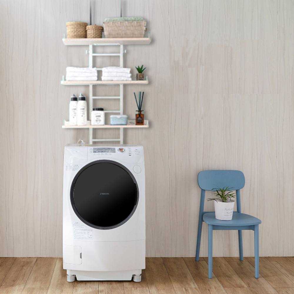 《C&B》頂天立地壁面多用途廚衛冰箱洗衣機置物架/洗衣機架/馬桶架-台灣生產-淺橡木色, , large