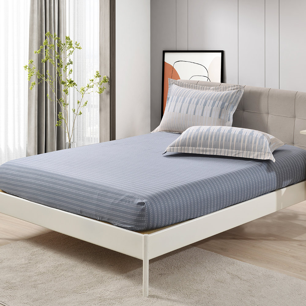 【Betrise】Time is Long | Environmentally friendly printing and dyeing anti-mite antibacterial 100% combed cotton dual-purpose quilt bed sheet set - Large, , large