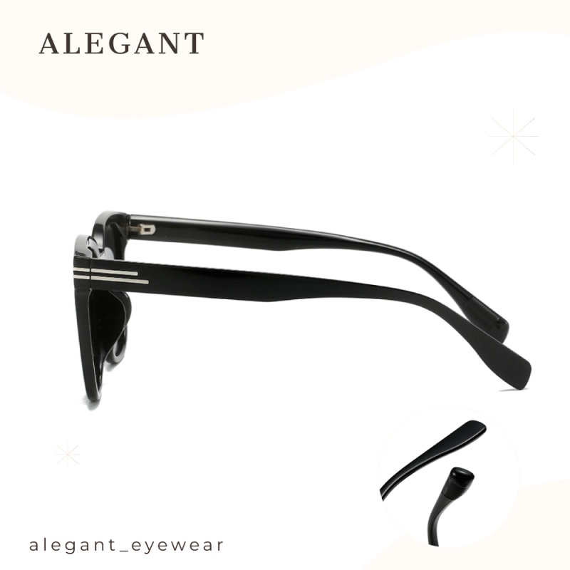 流線黑韓版中性時尚方框TR90寶麗來偏光墨鏡/UV400太陽眼鏡〔ALEGANT〕, , large