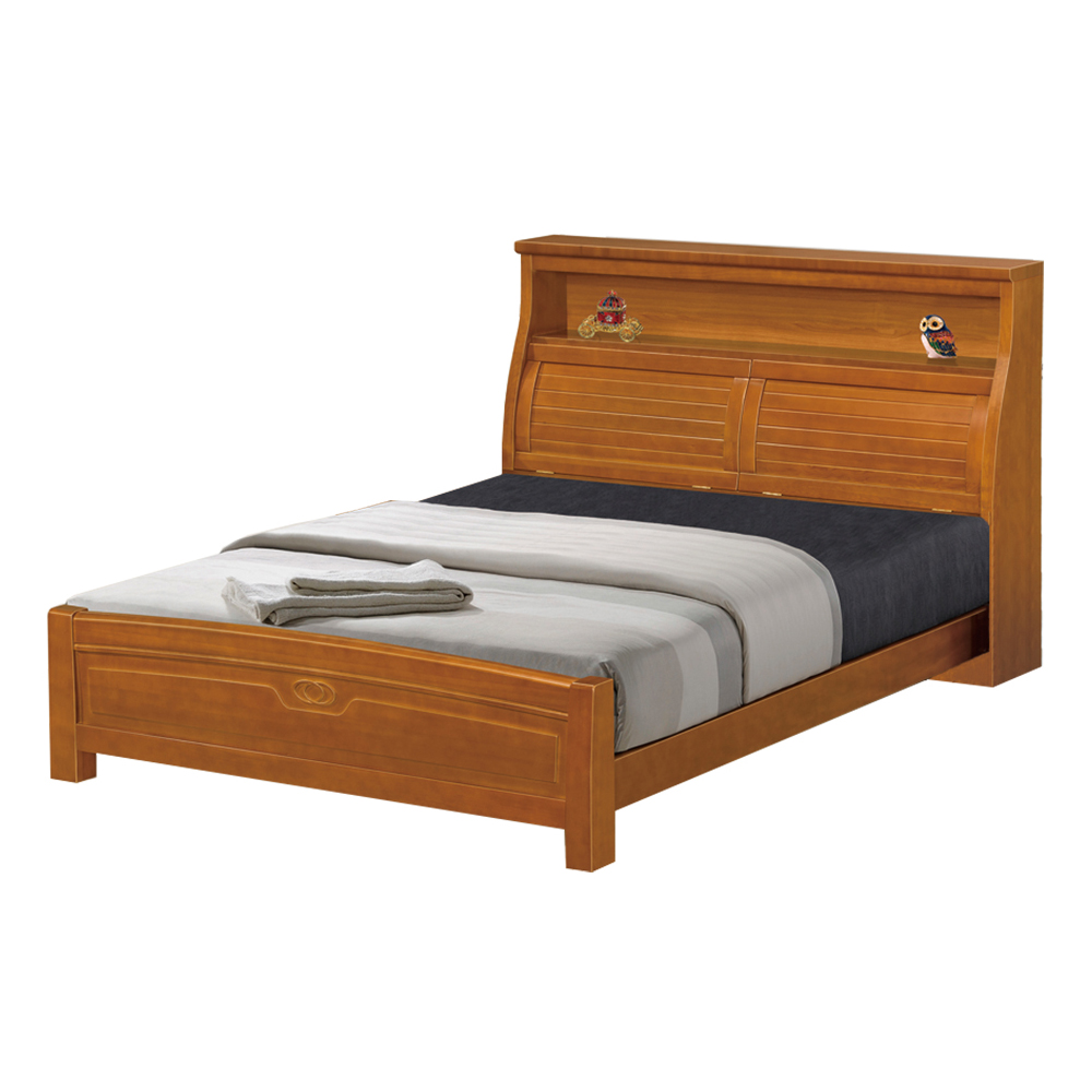 【唯熙傢俱】菲妮柚木色5尺雙人床, , large