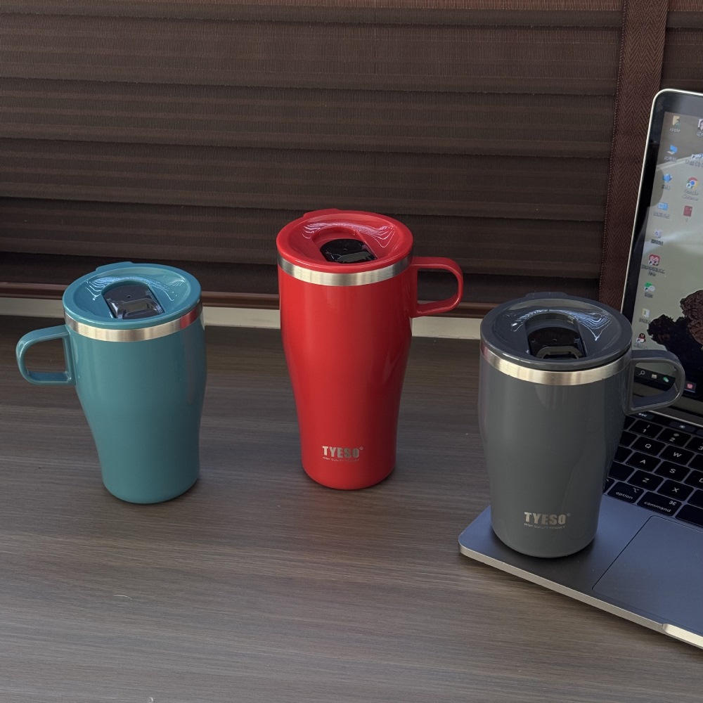 【H&R安室家】TYESO泰碩 推蓋直飲304不鏽鋼馬克杯500ml(H73), , large