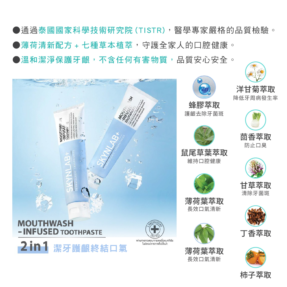 【千康購物網】SKYNLAB+ 太潔草本清新薄荷牙膏12g, , large