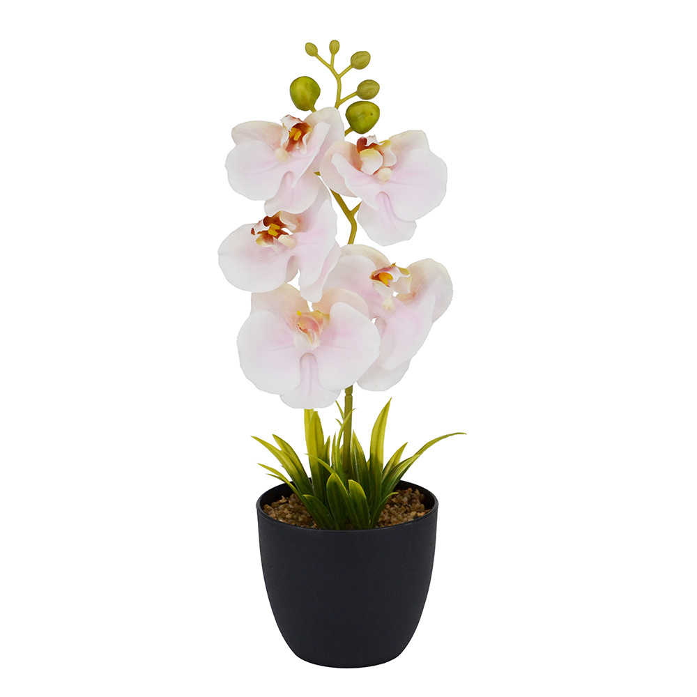 ARTIFICIAL PLANT W/BLACK POT-PINK, , large