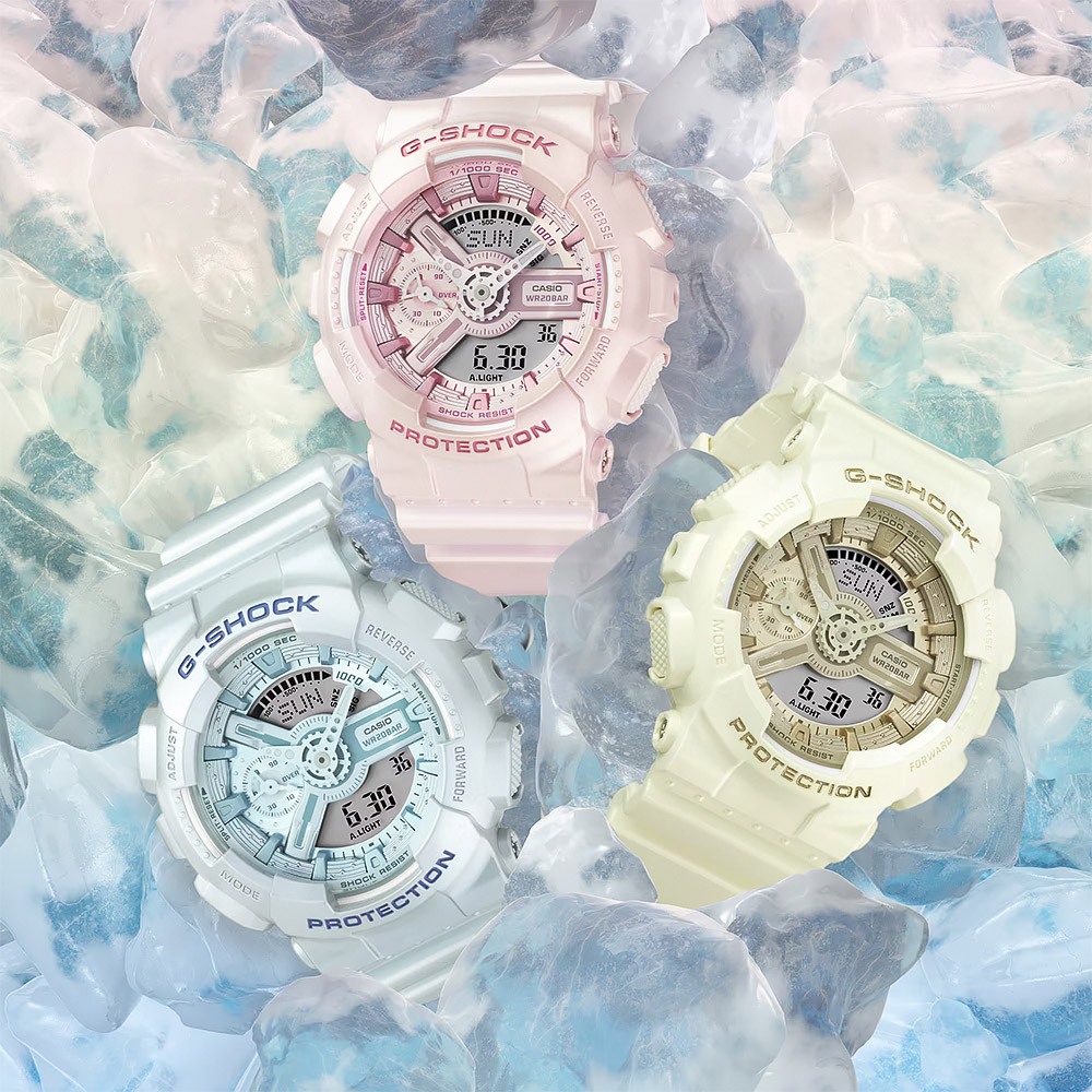 CASIO 卡西歐 G-SHOCK 珠光系列 粉彩運動女錶 手錶 GMA-S110ST-4A, , large