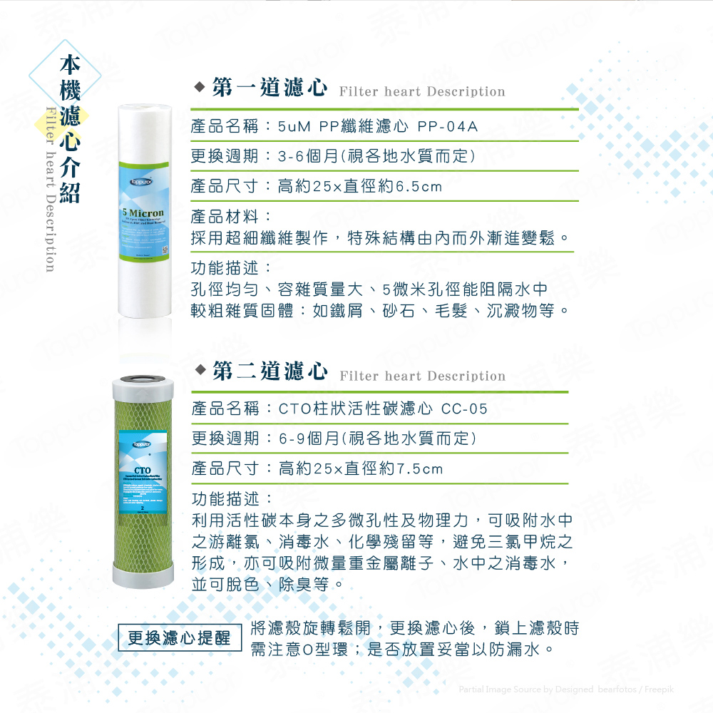 【Toppuror 泰浦樂】常規兩道淨水器_TPR-FT01A, , large