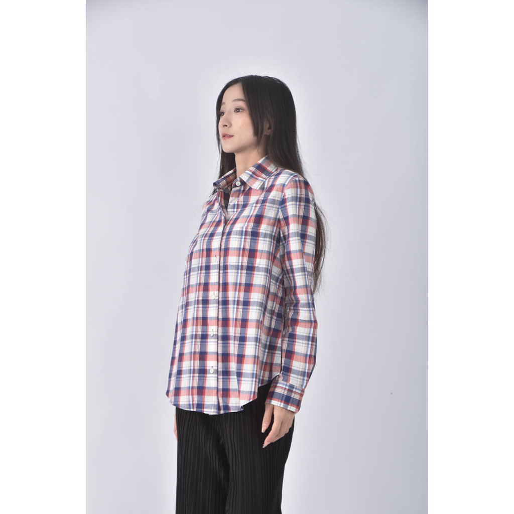 (M) natural beauty basic格紋藍色長袖上衣二手衣, , large