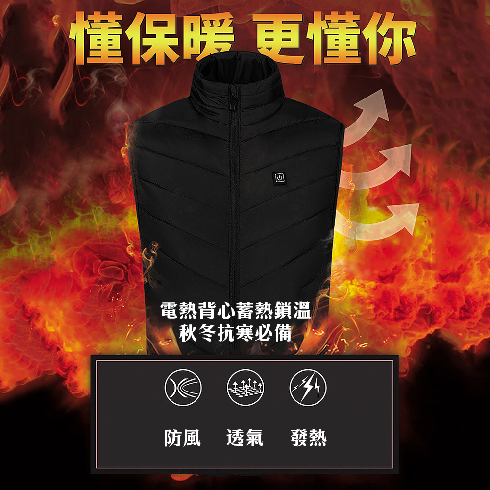 Smart Heated Vest &ndash; USB 4-Zone Heating, Adjustable Temperature Control (Low Heat Mode), Essential for Travel, Snowy Weather & Cold Waves, Keeps You Warm & Protected, , large