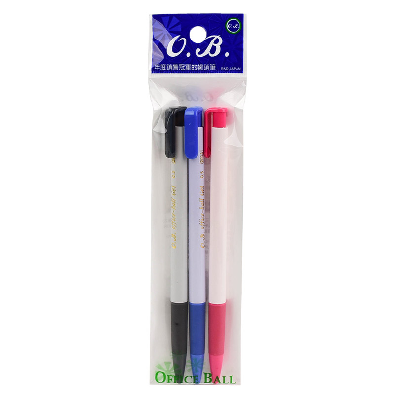 OB#200A(0.5)Gel Pen-3pcs, 混色, large