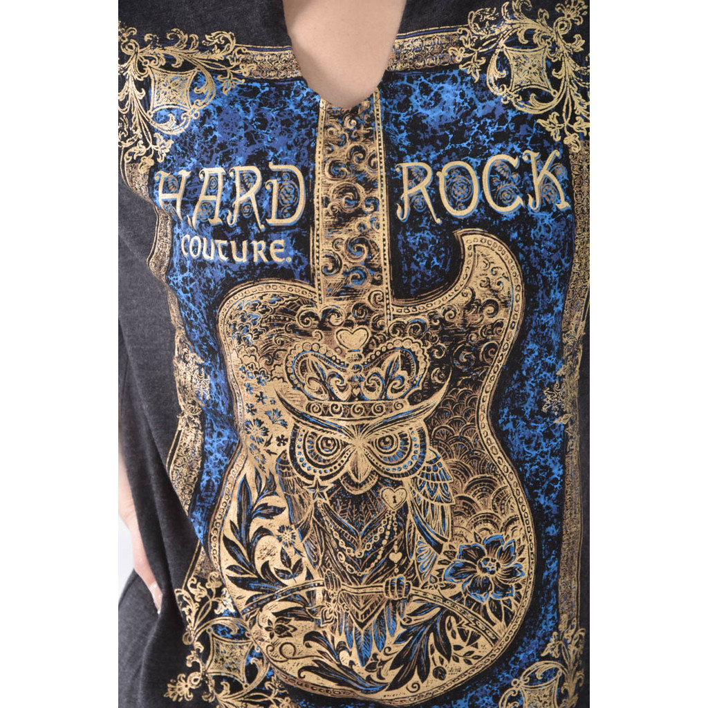 (M) hard rock大圖黑色短袖上衣二手衣, , large