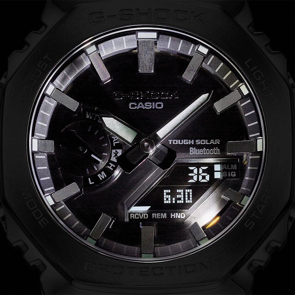 CASIO 卡西歐 G-SHOCK 全金屬 雙顯太陽能藍牙手錶 GM-B2100SD-1A, , large