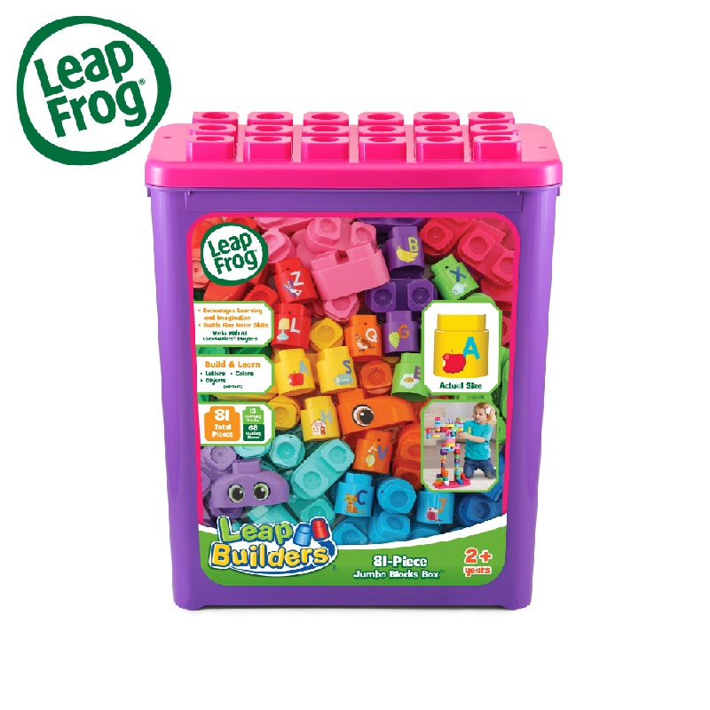 官方直營【LeapFrog】小小建築師-豪華81件積木補充盒-粉色, , large