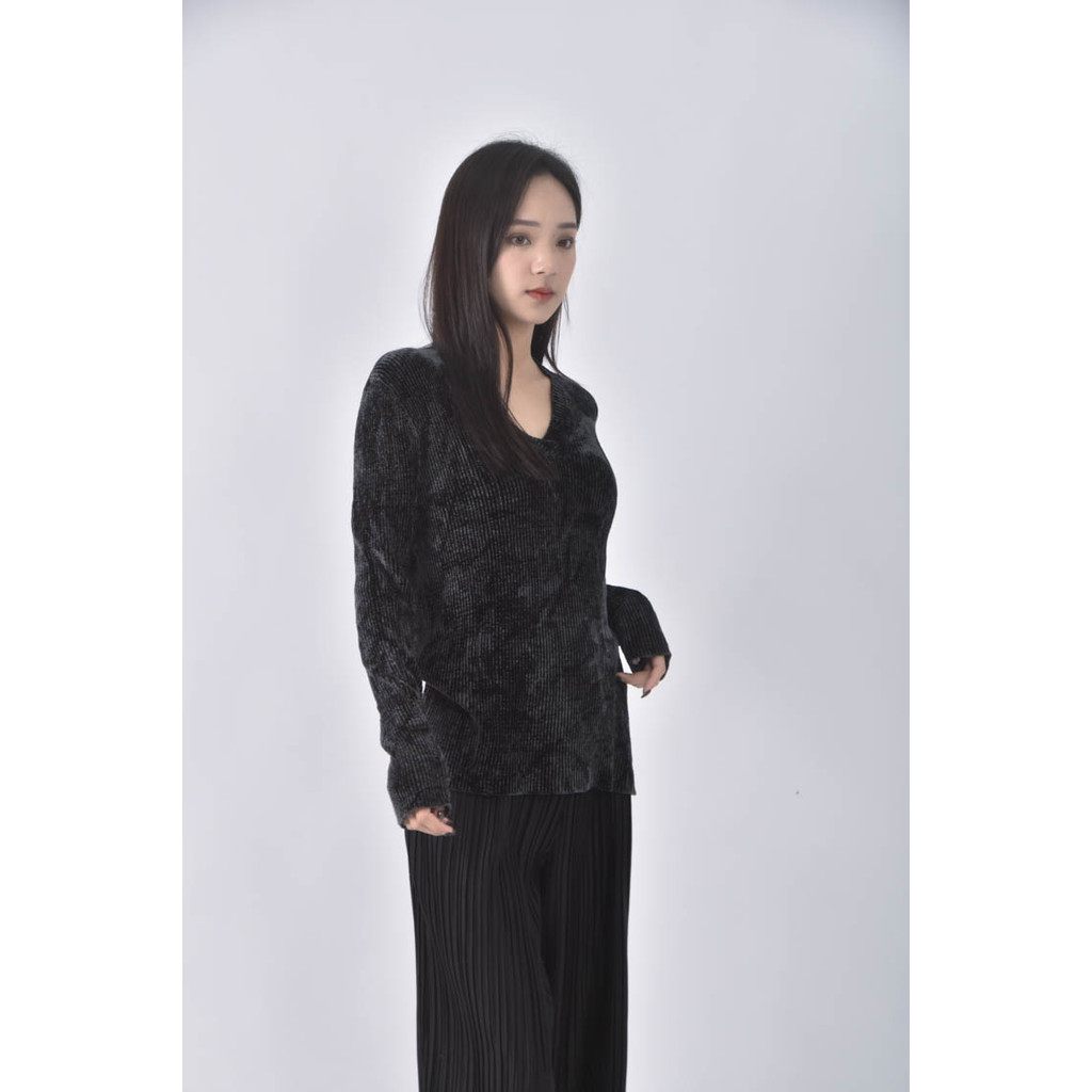 (M) liviana conti坑紋綠色長袖上衣二手衣, , large