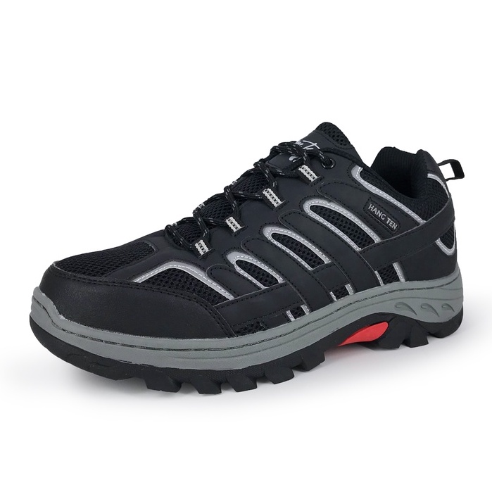 HANG TEN 鋼頭運動鞋防穿刺 工作鞋 安全鞋 防護鞋 鋼頭鞋 透氣 吸濕 排汗 散熱 鋼板 防砸 抗衝擊 止滑 黑, , large