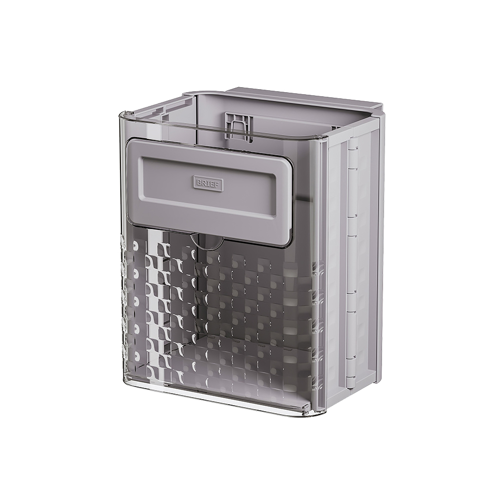 SHCJ 隨手撥壁掛折疊垃圾桶【經典灰】菜渣桶 廚餘桶 果皮桶, , large