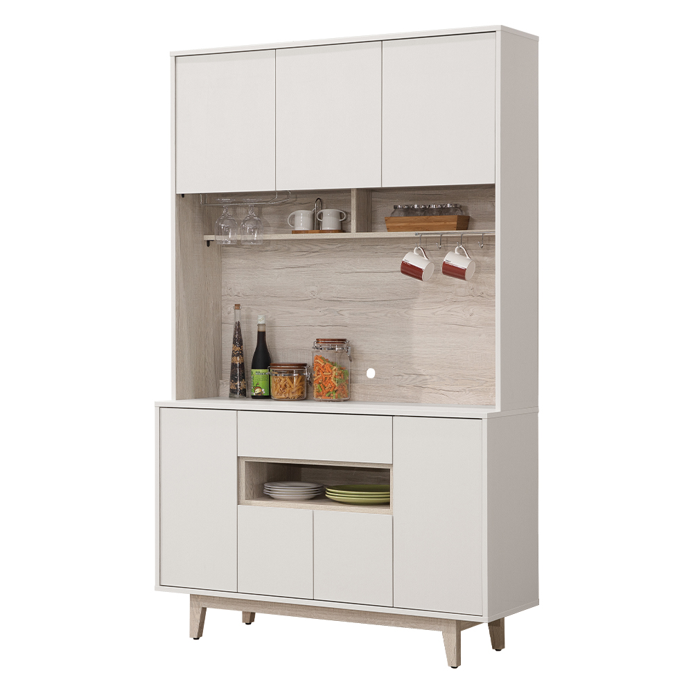 【唯熙傢俱】紀薇橡木雙色4尺餐櫥櫃, , large