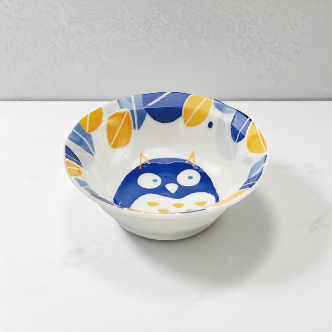 【HIYASU日安工坊】Minoyaki美濃燒 5.5缽 森之貓頭鷹, , large