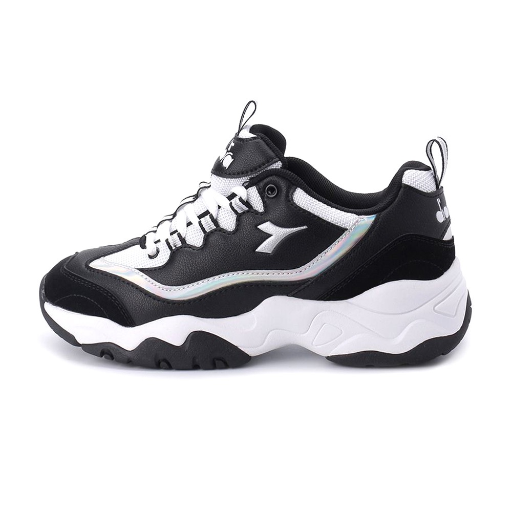 DIADORA迪亞多那 厚底時尚運動鞋 女運動鞋 休閒鞋 百搭 透氣 保護後跟 修飾腿部 耐磨 止滑 穩定 黑白 灰粉, , large