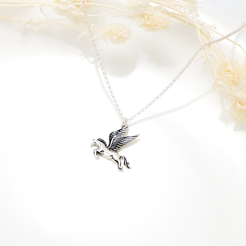 【Angel & Me】飛天馬 s925 純銀 項鍊 生日 情人節 馬年 禮盒, , large