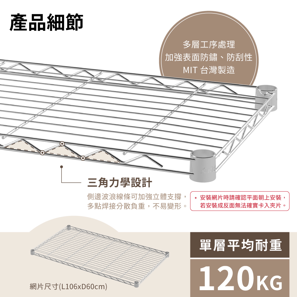 【KIWISH】106X60系列層架 四/五層 收納架 置物架 鐵力士架 波浪架 收納櫃 架子 鐵架 層架, , large