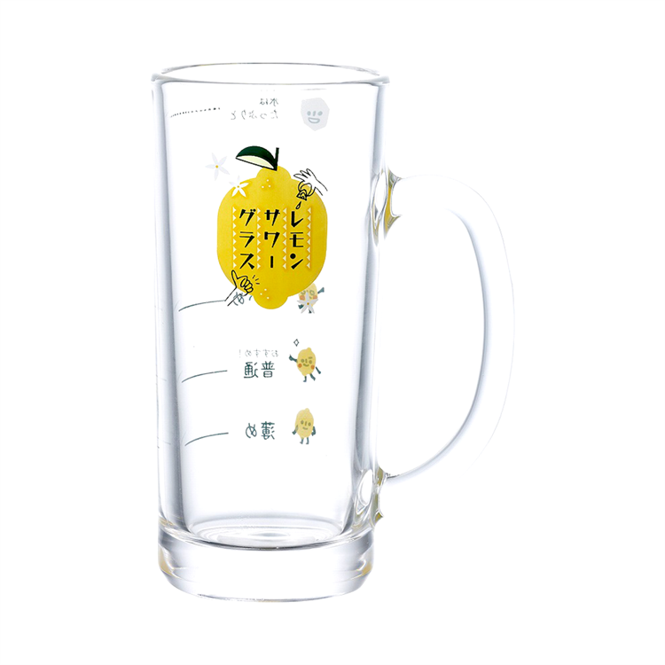 Lemon soda glass with handle, , large