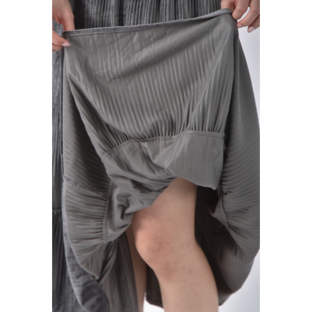 (M) 質感燈芯絨灰色長裙二手衣, , large