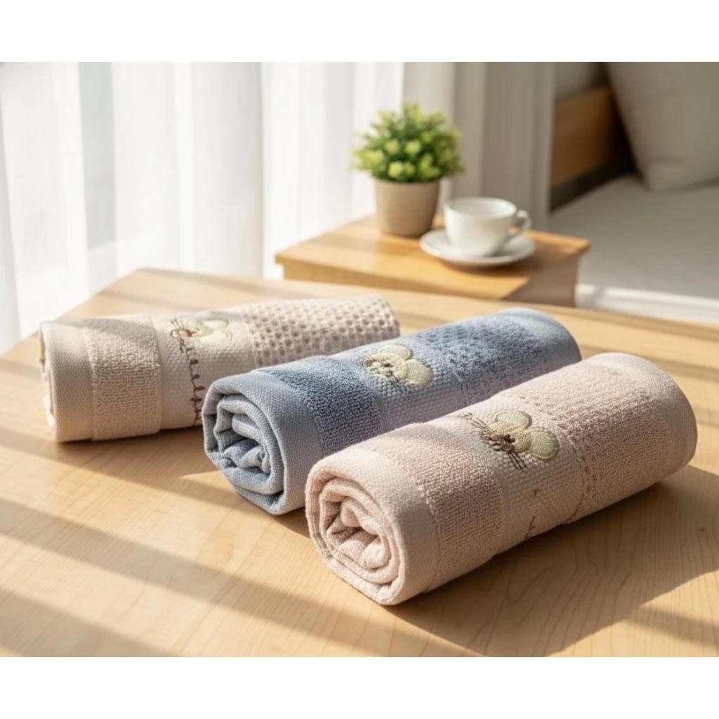 [Kaimei Cotton Industry] 8 in the group, random and excellent pure cotton mesh, skin-friendly adult towel/bath towel/face towel/towel, big-eared rat style, , large