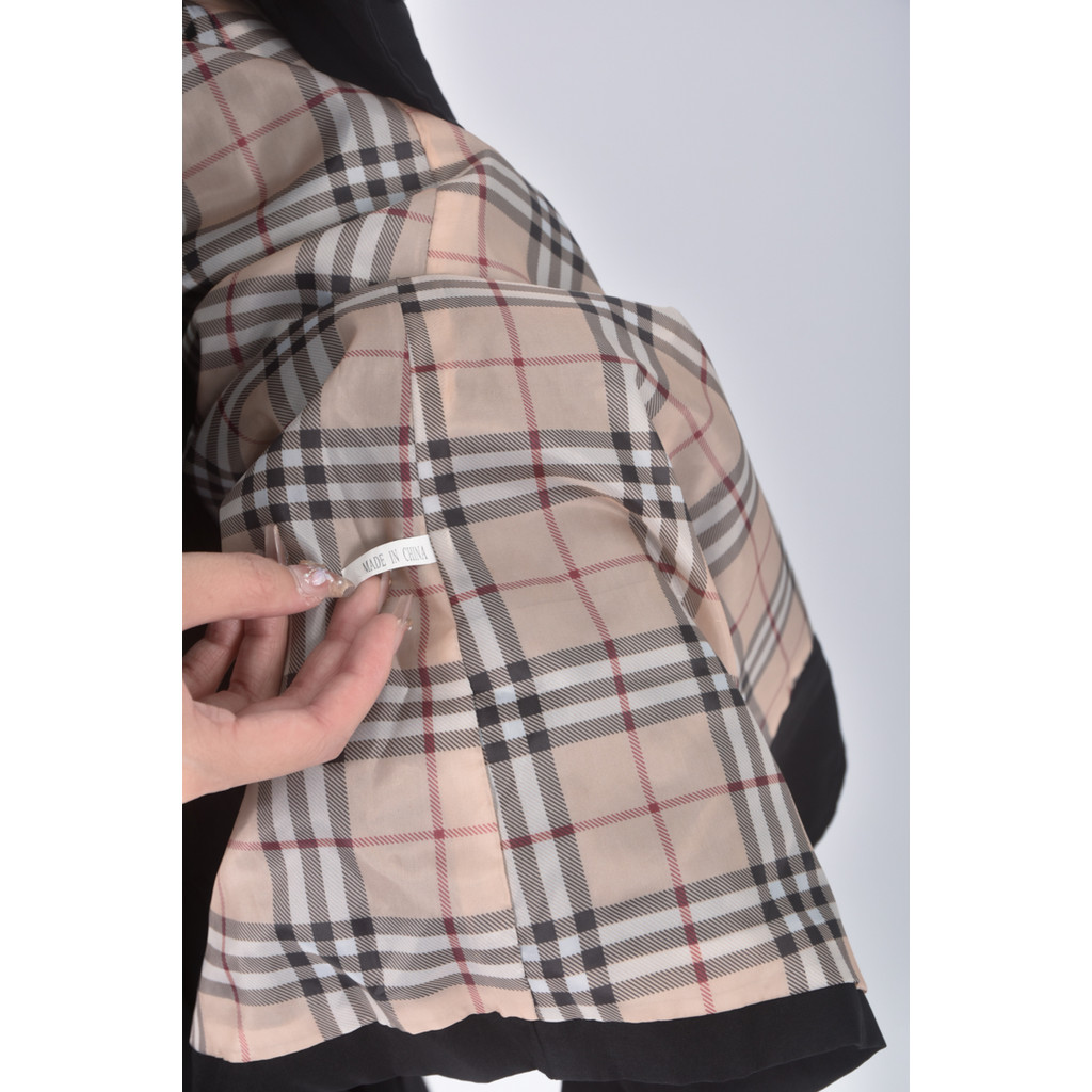 (XL) migua質感風衣黑色外套二手衣, , large