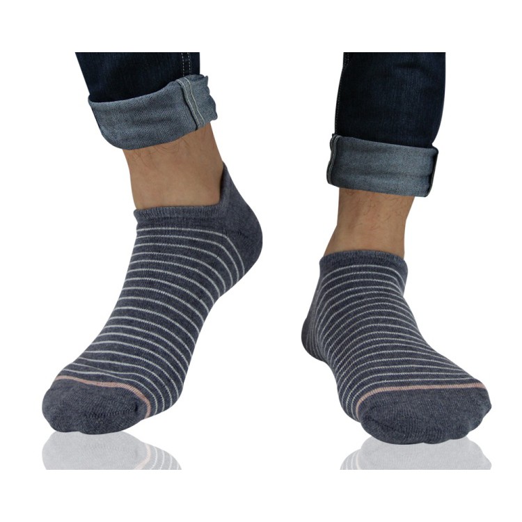 【BVD】低口直角細紋男襪<灰藍>B255 男襪 短襪, , large