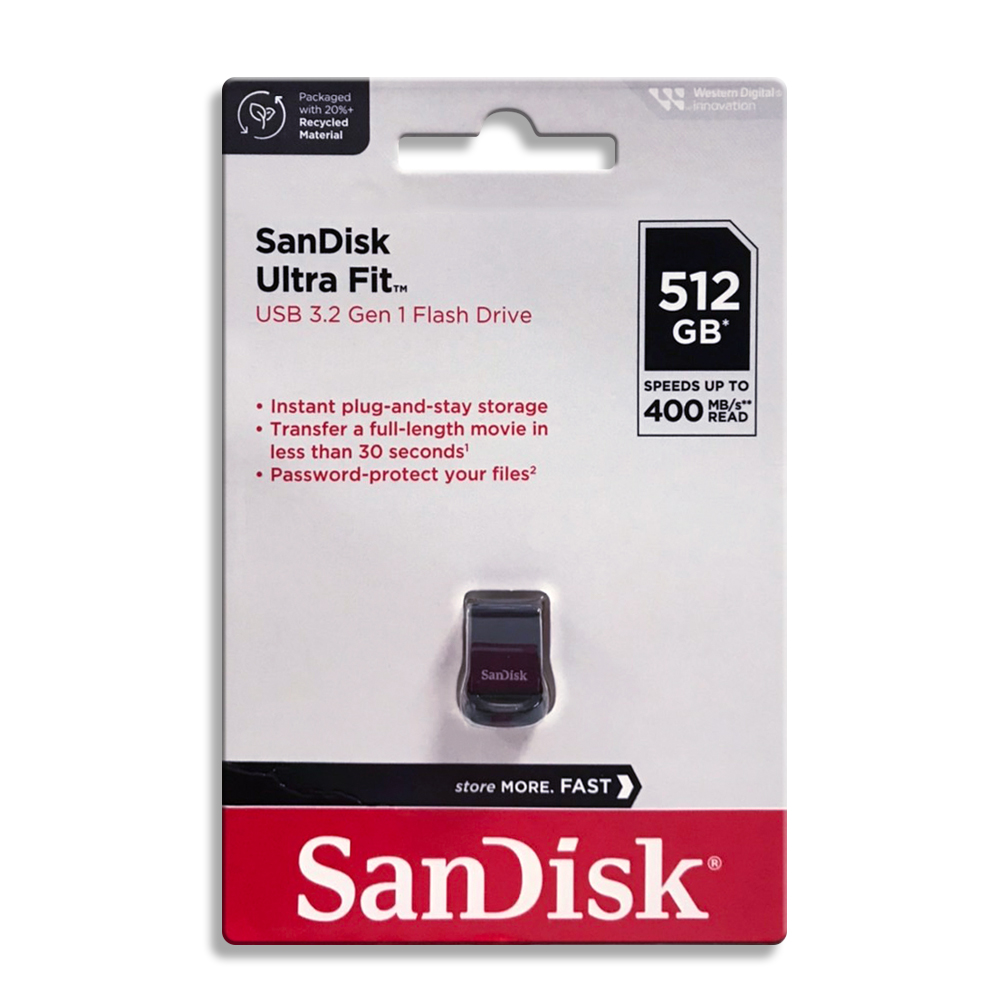 【SanDisk】CZ430 Ultra Fit 512G USB 3.2 典雅黑 隨身碟 速度 400 MB/s, , large