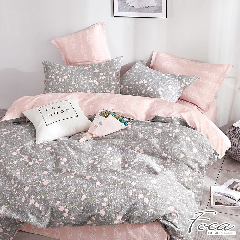 【FOCA買一送一+三防枕x2】100%精梳純棉舖棉兩用被床包組(單/雙/加/特), , large