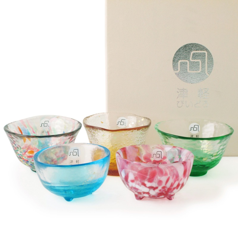 [豐名日本餐具] 2.0"琉璃杯 五入組合色 津輕 / G02CU1-3, , large