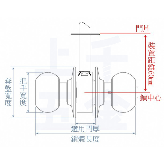 喇叭鎖 加安牌 台灣製 門鎖 不銹鋼磨砂色 C3650 倉庫鎖 一般鎖匙, , large