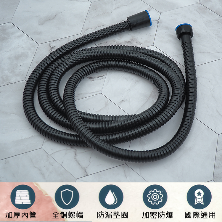 工業風大面板蓮蓬頭x1+水管-200cmx1, , large