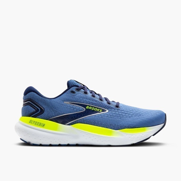 Brooks Glycerin 21 男 慢跑鞋 運動 路跑 甘油系列21代 緩震 藍 螢黃 [1104191D409], , large
