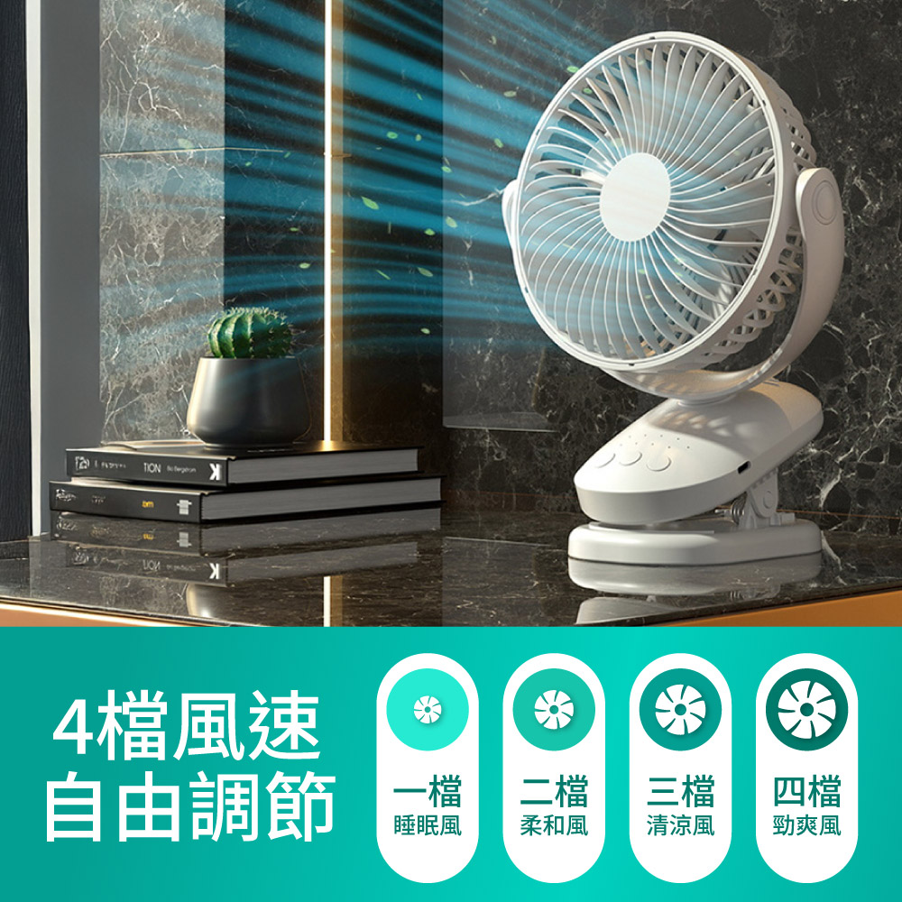 【APEX】智能搖頭桌夾6吋USB風扇(壁掛/桌夾/直立), , large