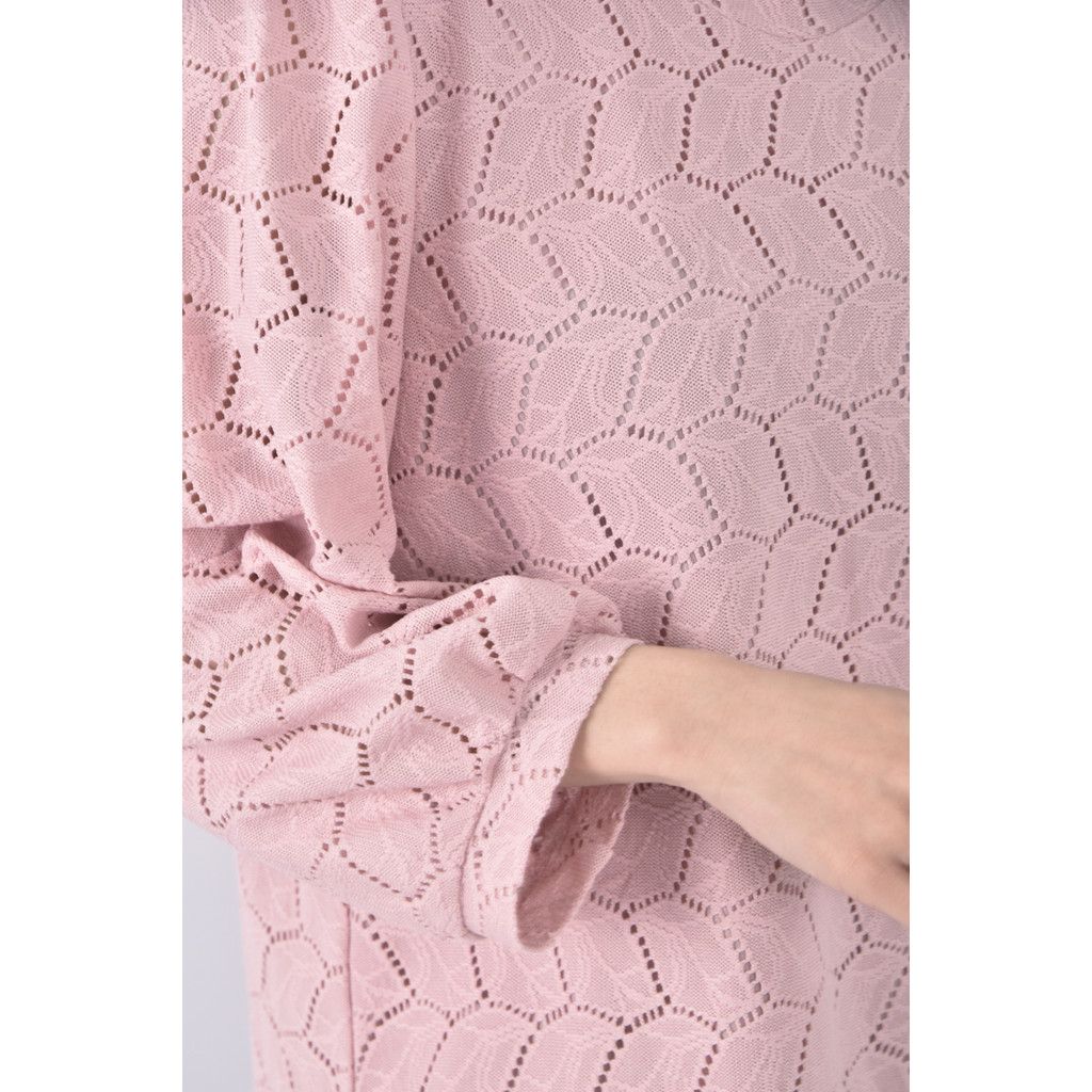 (S) net圓領粉色長袖上衣二手衣, , large