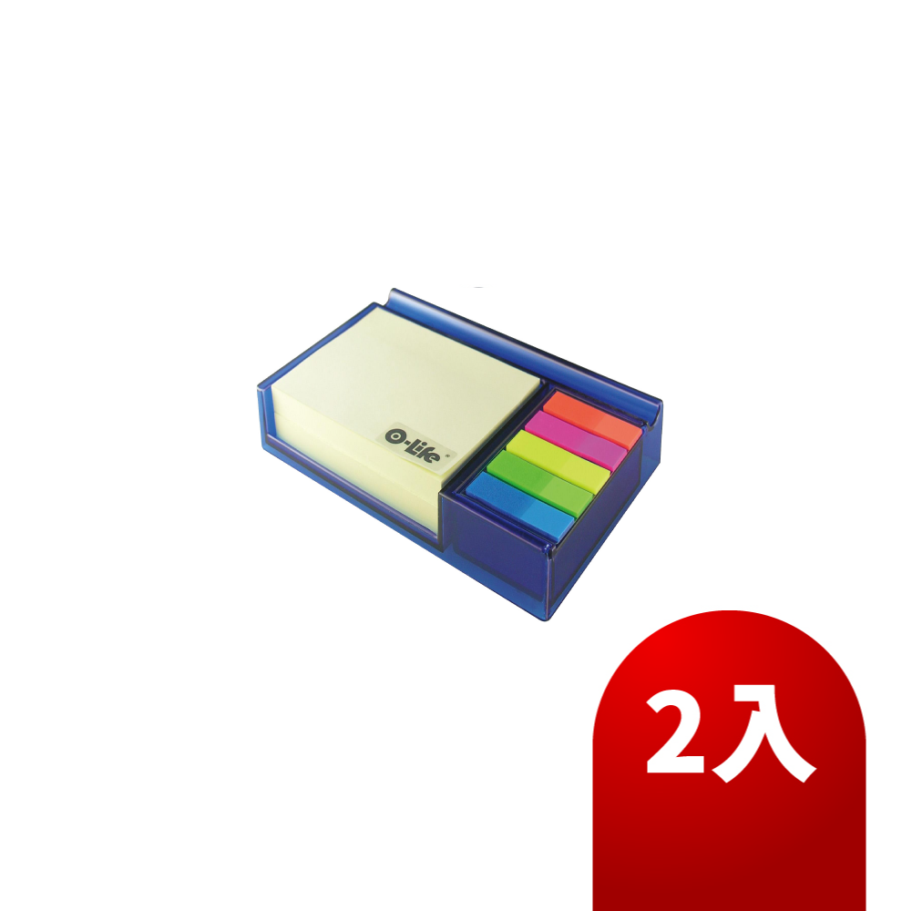 【O-Life】Colorful sticky note pad set - 2 pieces in a set Transparent blue, , large