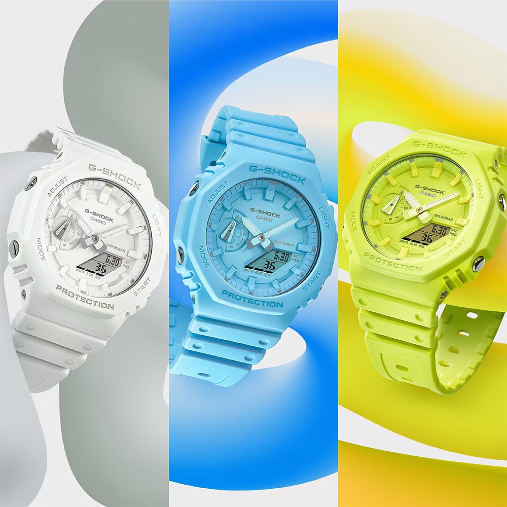 CASIO 卡西歐 G-SHOCK 單色美學 八角 雙顯手錶 GA-2100-2A2, , large
