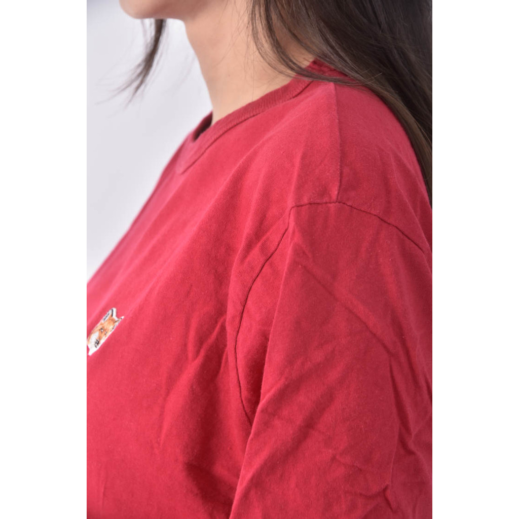 (L) maison kitsune紅色短袖上衣二手衣, , large