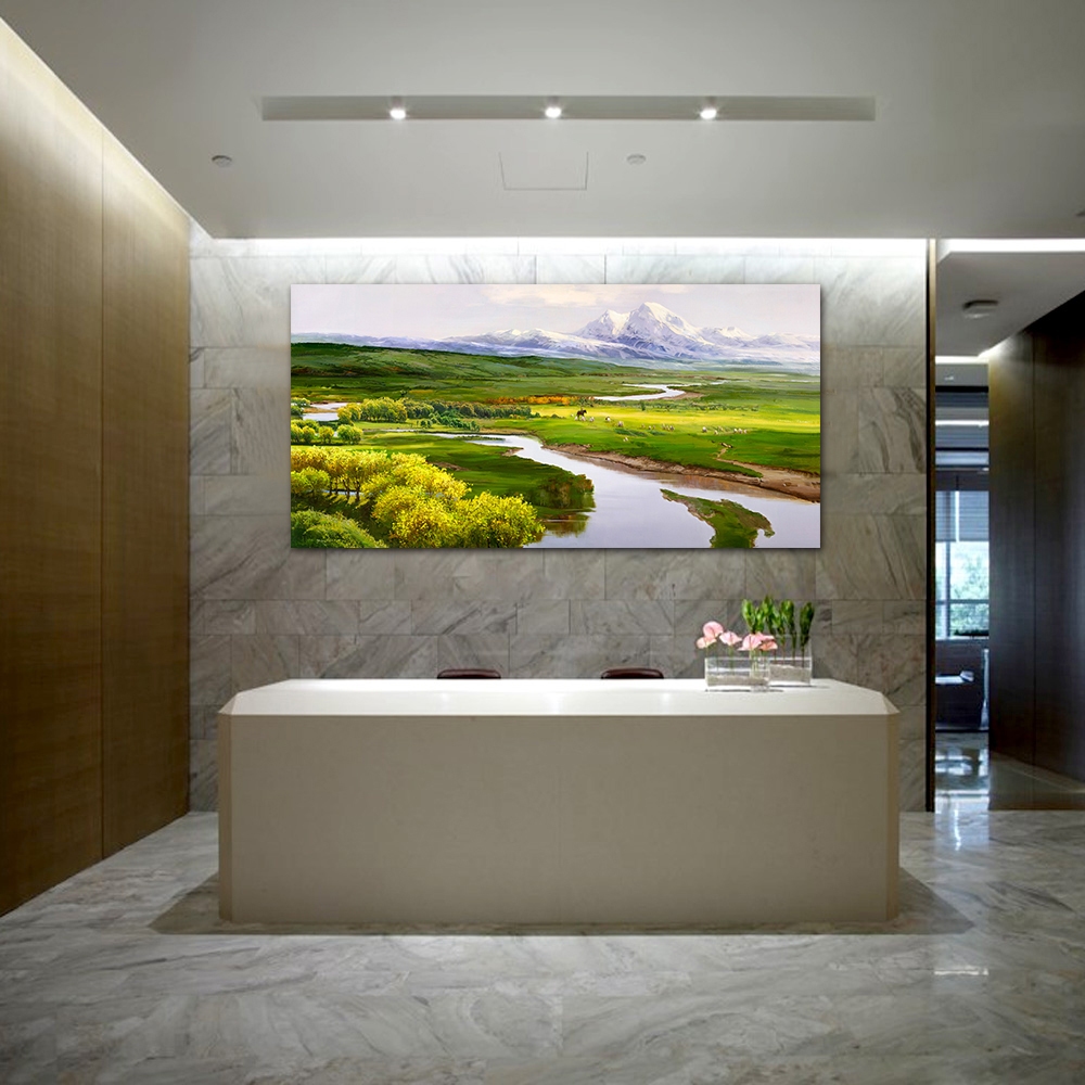 【御畫房】天山牧羊 國家一級畫師手繪油畫60&times;120cm(VF-126), , large