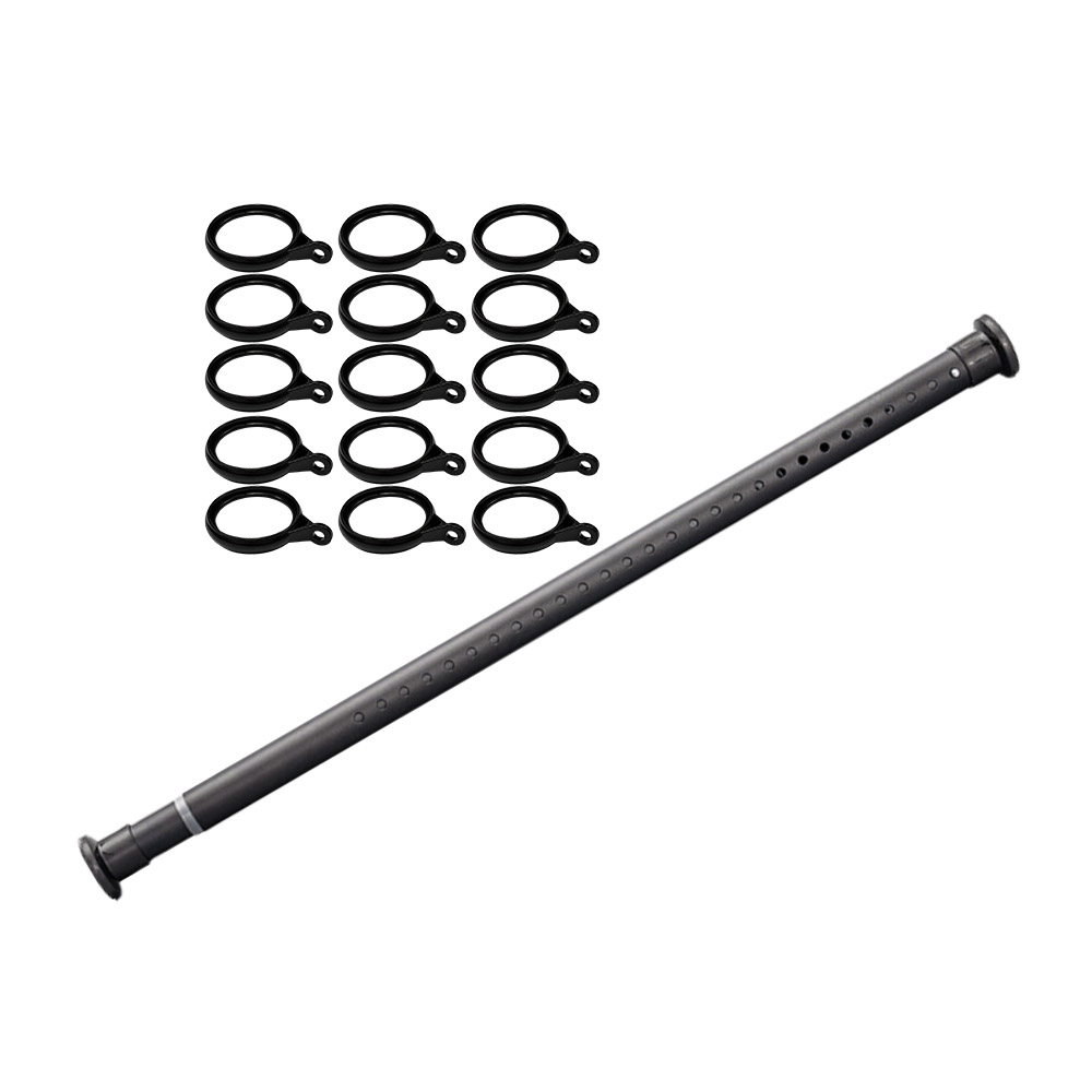 No-drill telescopic pole - matte black - 1.6-2.1 meters (includes 15 lifting rings), , large