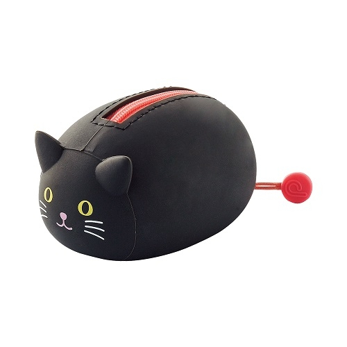 日本LIHIT A-7780 矽膠迷你小物收納包(多款)黑貓, , large