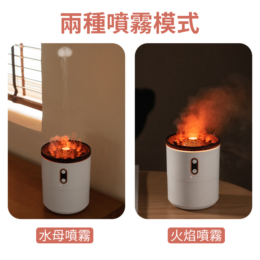 🌋火山造型 絕美水氧機🌋火焰噴霧 水母噴霧 兩種燈光 加濕器 保濕 大容量 智能噴霧 定時關機 香薰機 噴霧機 香氛機, , large