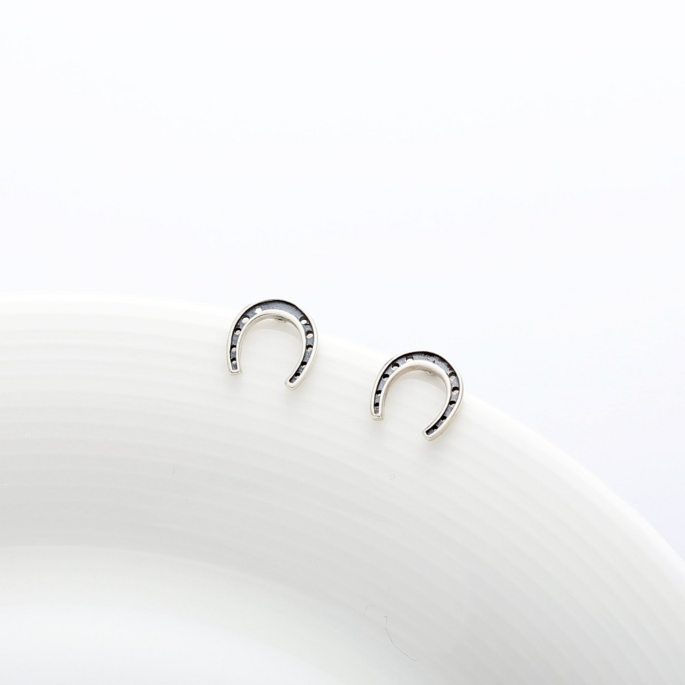 【Angel & Me】Lucky Horseshoe s925 sterling silver earrings Birthday gift, , large