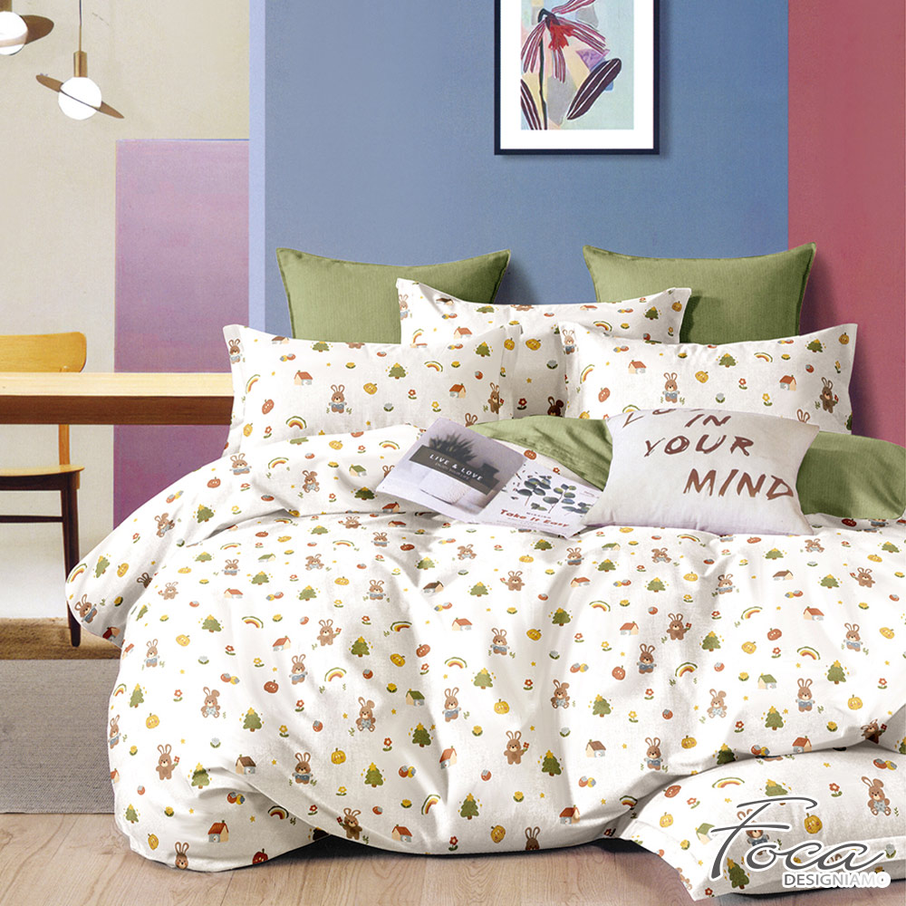 【FOCA買一送一+三防枕x2】100%精梳純棉舖棉兩用被床包組(單/雙/加/特), , large