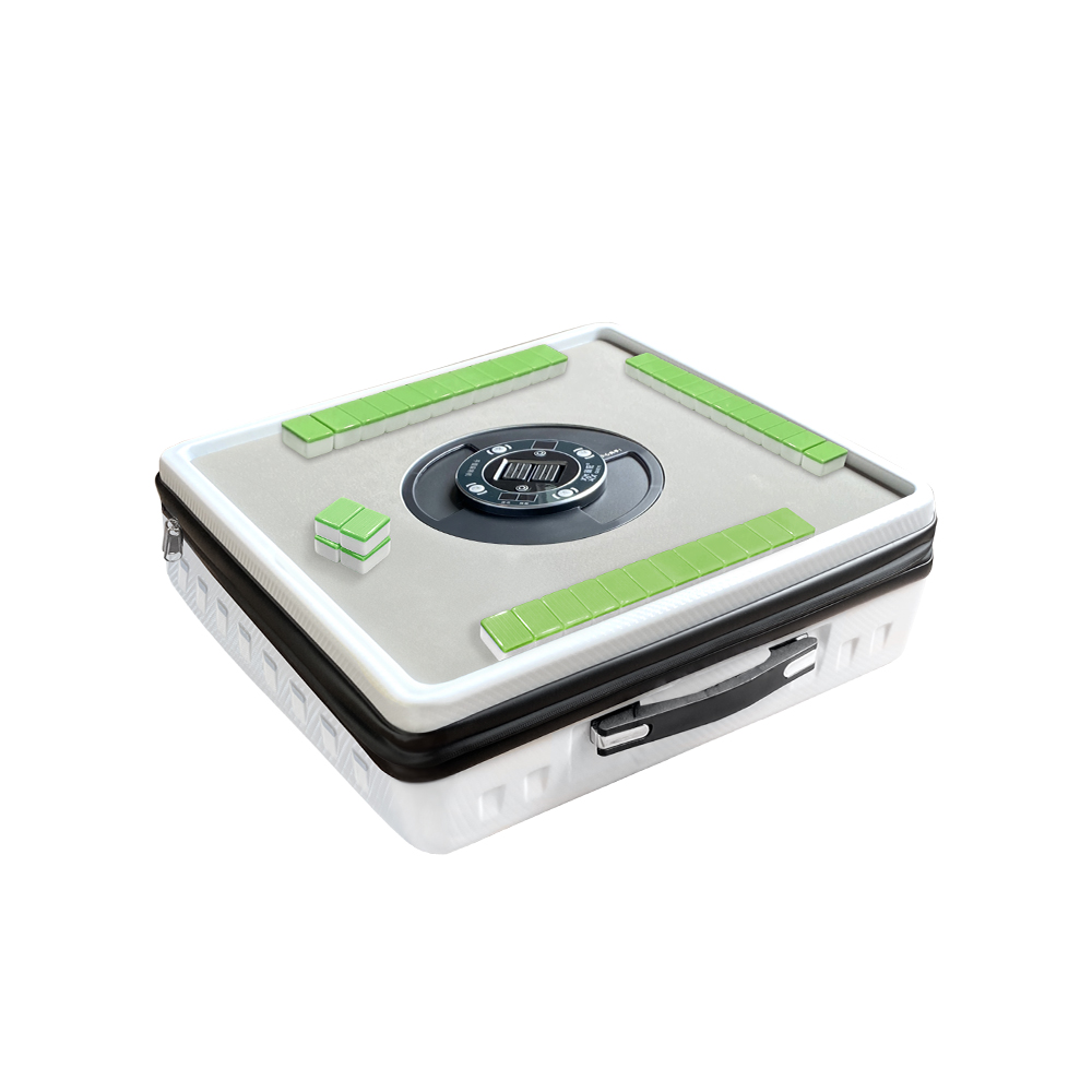 QUEYI 雀依 手提麻將機 電動麻將桌 附麻將 專用牌尺 專用收納袋 - 白色, , large