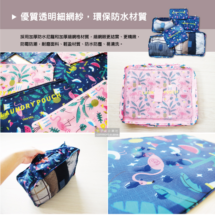 Travel Season Travel Bag printing 6pcs Navy Dots, , large