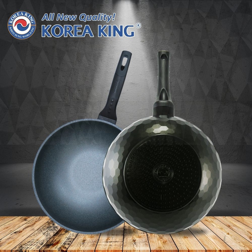【Korea King】Granite Marble non-stick coated wok 28cm, , large